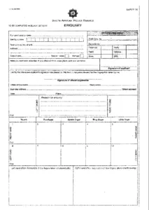 Official fingerprint form required for a South African Police Clearance Certificate (PCC) application from Canada.